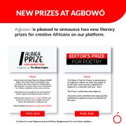 Agbowo Editor's Prize for Poetry, Alinea Prize for Nonfiction